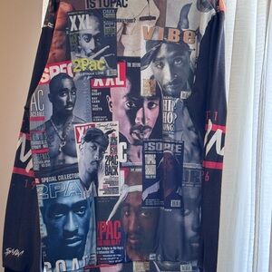 Tupac Graphic Print Men's Long Sleeve Tshirt